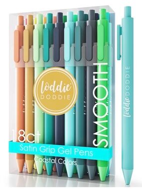 Loddie Doddie 18 Satin Grip Gel Pens - Coastal Colors
